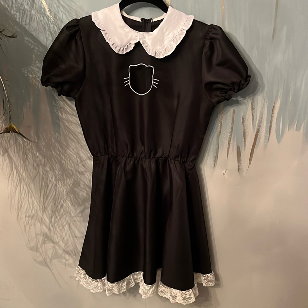 Kitty Lolita Goth Black Dress Cosplay 36”Bust